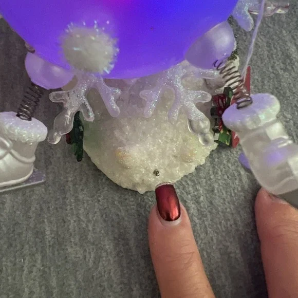 JCPenney Home Lighted Color Changing Acrylic Skiing Snowmen Pair Winter Vintage - Picture 11 of 16